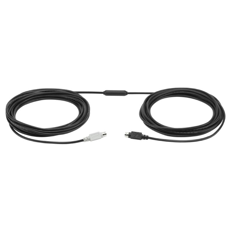 Two coiled black cables on a white background