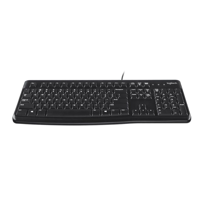 Black keyboard on a white background