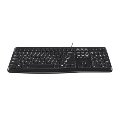 Black keyboard on a white background