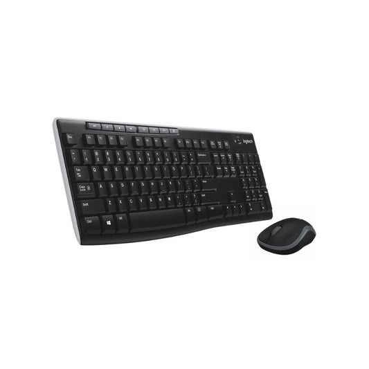 Black keyboard and mouse set on a white background