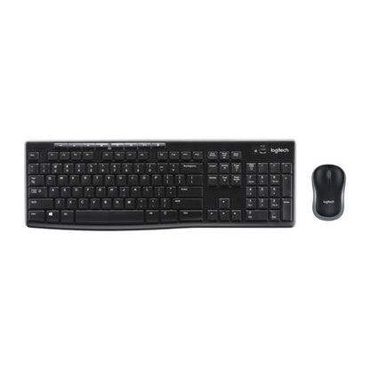 Logitech keyboard and mouse set on a white background