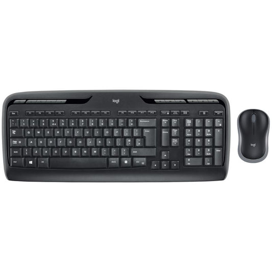 Logitech keyboard and mouse set on a white background