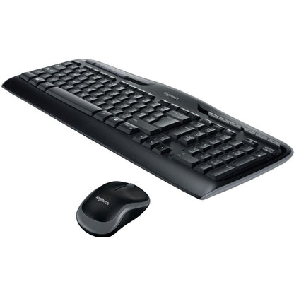 Black keyboard and mouse set on a white background
