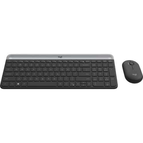 Logitech MK470 Slim Wireless Keyboard and Mouse Combo n a white background