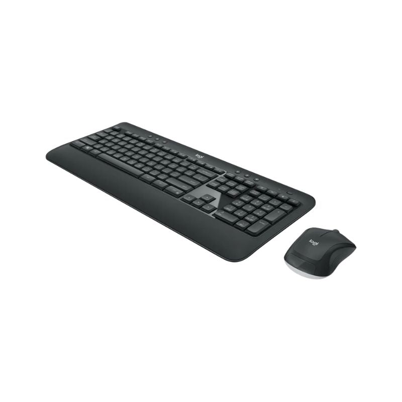 Black keyboard and mouse set on a white background