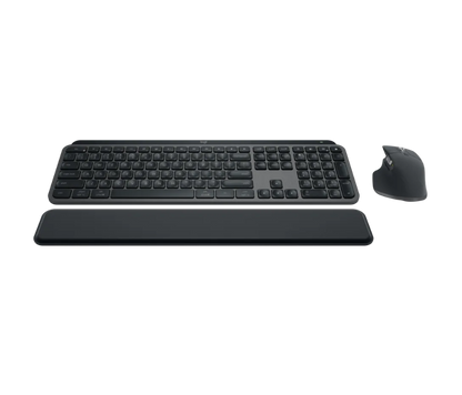Black keyboard and mouse set on a white background