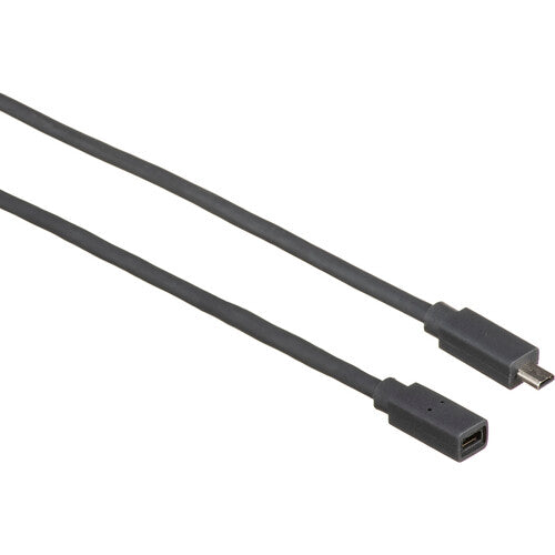 Black USB cable with connectors on a white background