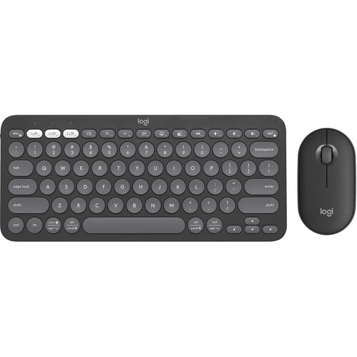 Logitech keyboard and mouse set on a white background