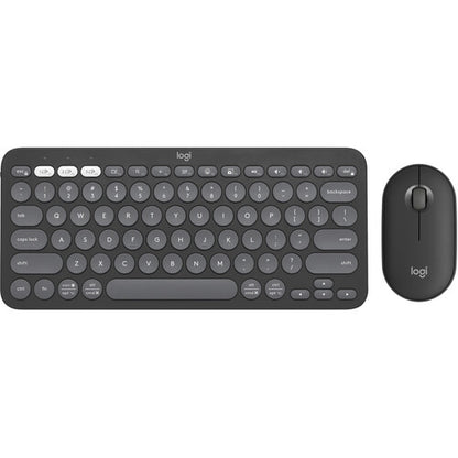 Logitech keyboard and mouse set on a white background