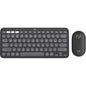 Logitech keyboard and mouse set on a white background