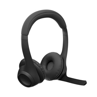 Black over-ear headphones on a white background