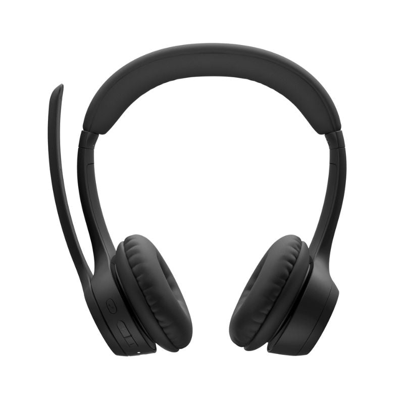 Black over-ear headphones on a white background