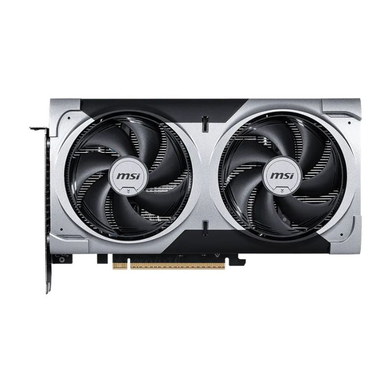 MSI graphics card with dual fans on a white background