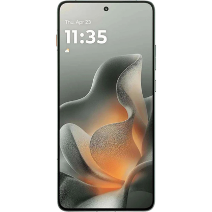 Motorola phone with 'signature' design on a white background