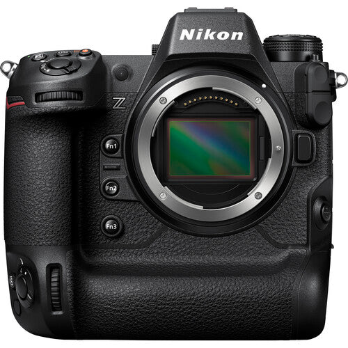 Nikon camera body on a white background