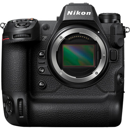 Nikon camera body on a white background