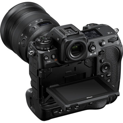 Nikon camera with lens on a white background