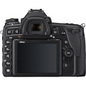 Back view of a Nikon camera on a white background