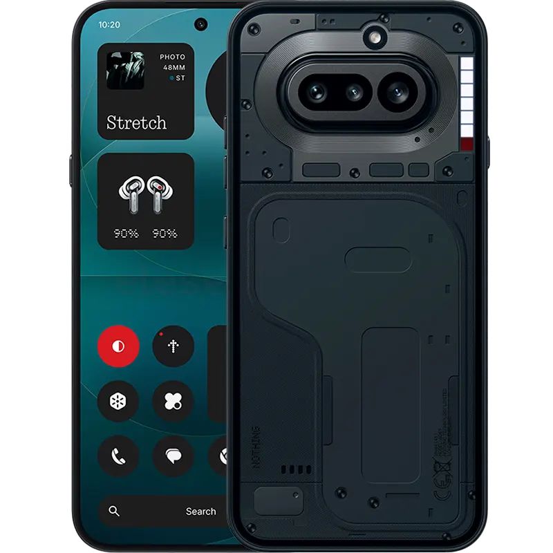 Nothing phone 4A black in color on a white background