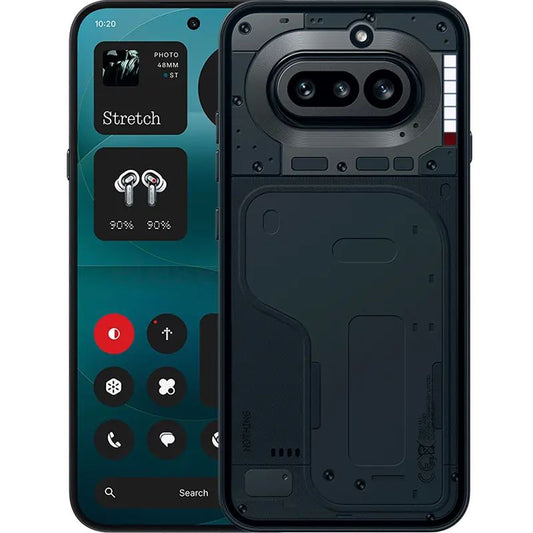 Nothing phone 4A black in color on a white background