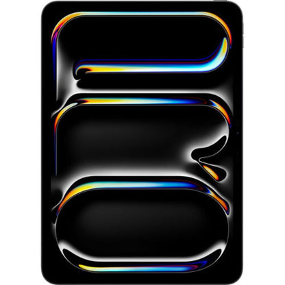 Black OLED Display Wi-Fi + SIM Face ID 256GB with colorful reflective design on a white background