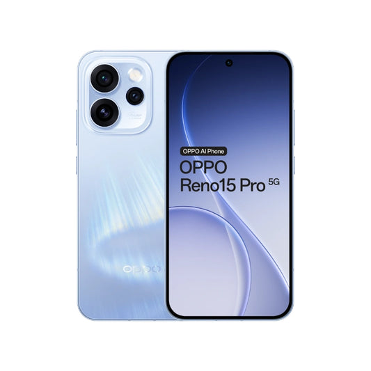 OPPO Reno15 Pro 5G smartphone showing front and back on a white background