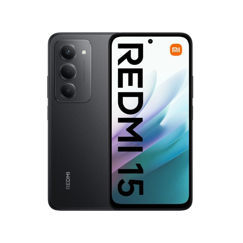 Redmi 15 smartphone with brand logo on a white background