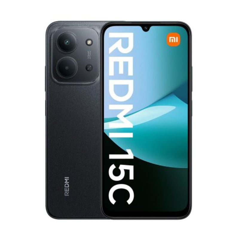 Redmi 15C smartphone showing front and back on a white background