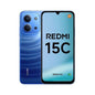 Blue Redmi 15C smartphone showing front and back on a white background