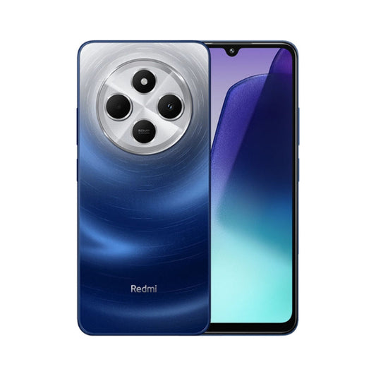 Blue Redmi a3 pro smartphone showing front and back on a white background


