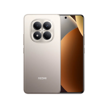 Redmi smartphone with a reflective back on a white background