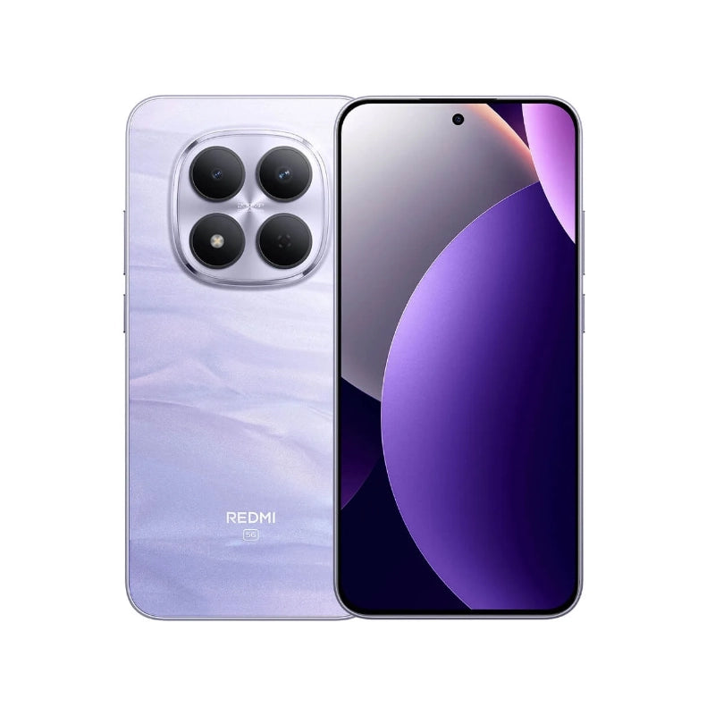 Redmi smartphone showing front and back on a white background