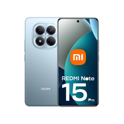 Redmi Note 15 Pro smartphone showing back and front views on a white background