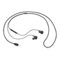 Black neckband earphones with USB cable on a white background