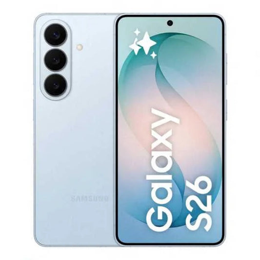 Samsung Galaxy S26 smartphone showing front and back on a white background