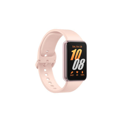 Smartwatch with a pink band on a white background