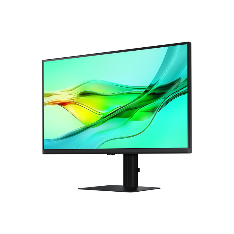Monitor with a colorful display on a white background