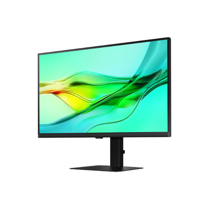 Monitor with a colorful display on a white background