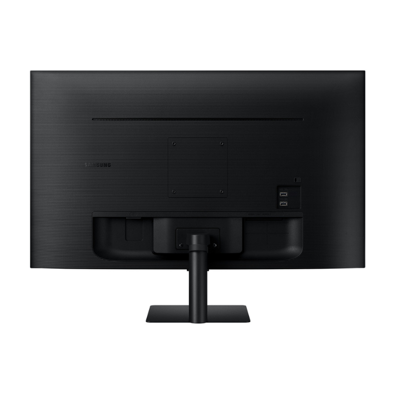Black computer monitor on a white background