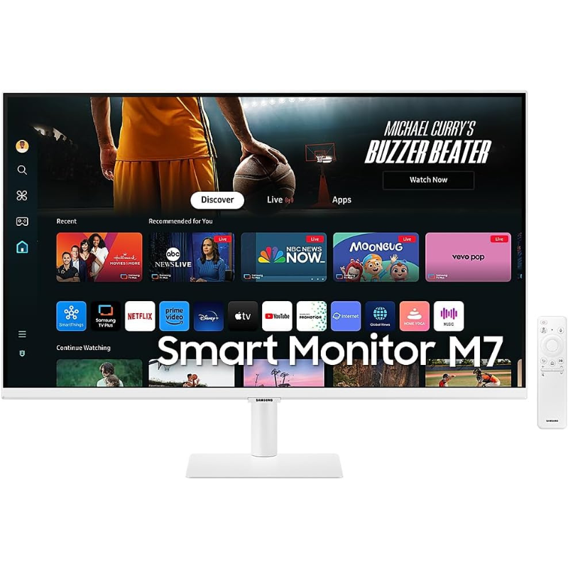 Smart monitor M7 displaying various app icons on a white background