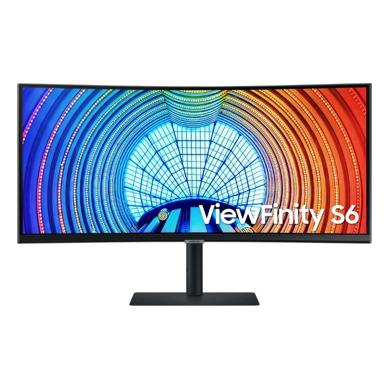 Monitor with ViewFinity S6 branding on a white background