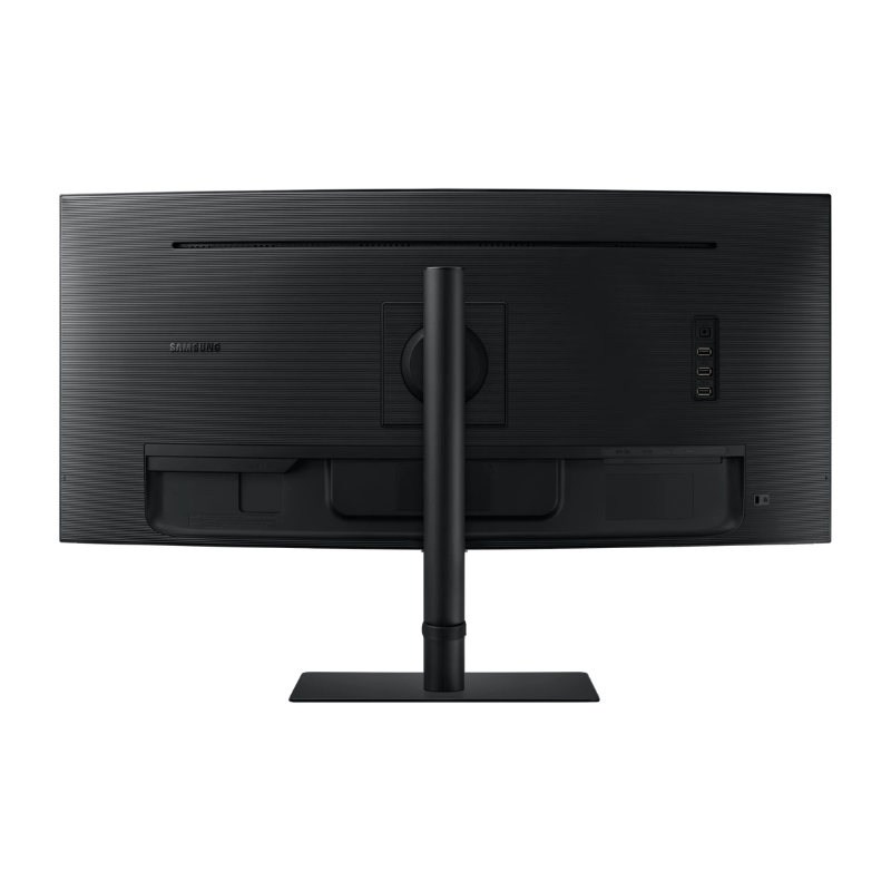 Black computer monitor on a white background