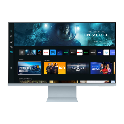 Smart TV displaying a streaming platform interface with various app icons.