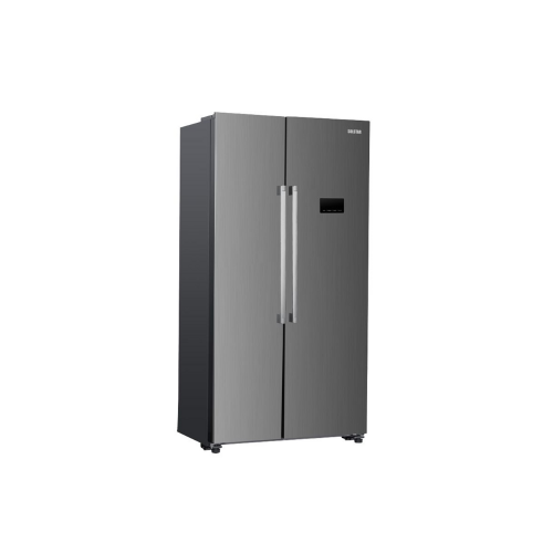 Silver Solstar RF616 442L Side-by-Side Fridge  on a white background