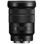 Black Sony E PZ 18-105mm f/4 G OSS Lens on a white background