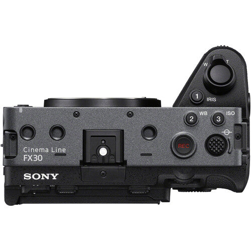 Sony FX30 camera body on a white background