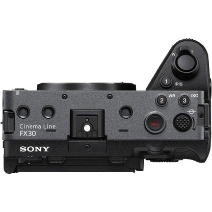 Sony FX30 camera body on a white background