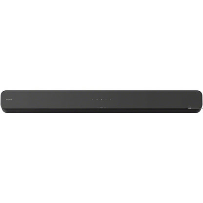 Black soundbar on a white background