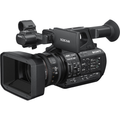 Sony professional video camera on a white background