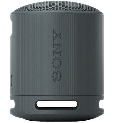 Gray Sony portable speaker on a white background